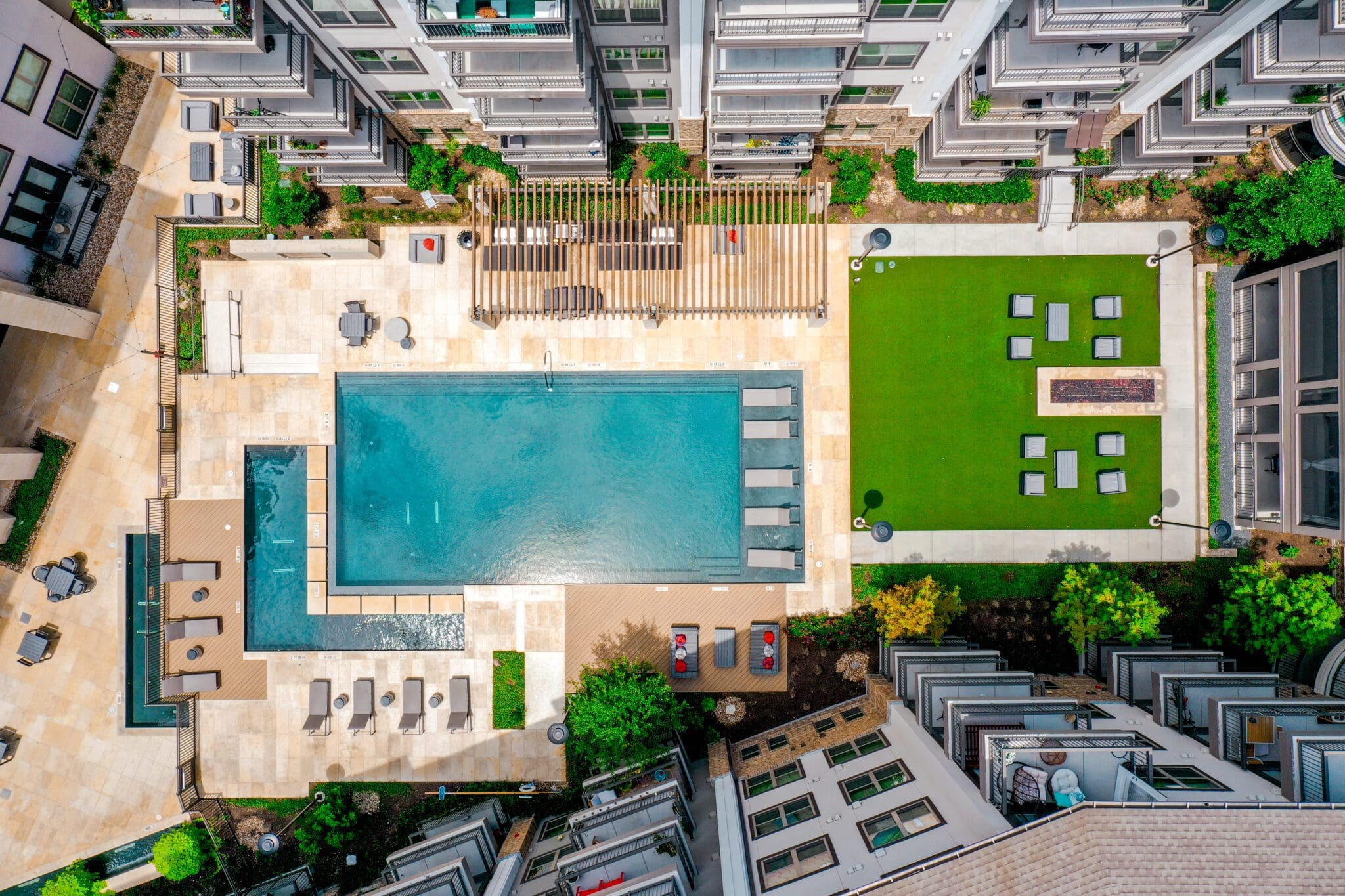 Resort Style Apartment Pools at the Domain in Austin TX